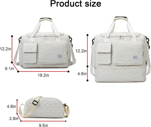 Miniatura 15 de Pequeña bolsa de gimnasio para mujer, bolsa de viaje con compartimento para zapatos