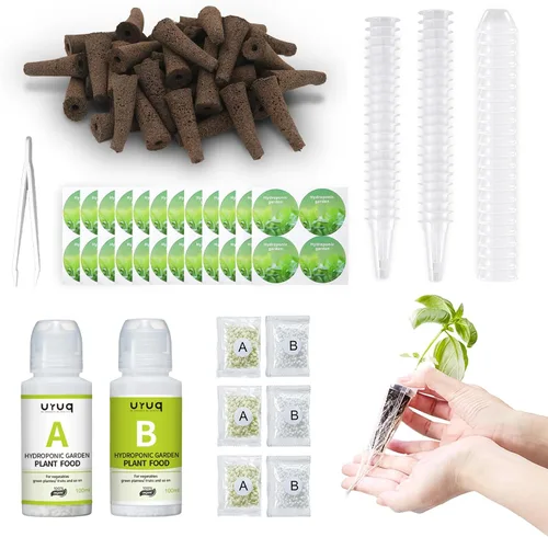 Miniatura 8 de URUQ 180Pcs Suministros de cápsulas hidropónicas: Kit para cultivar cualquier cosa con 45 esponjas de cultivo, 45 cestas de cultivo, 45 cúpulas