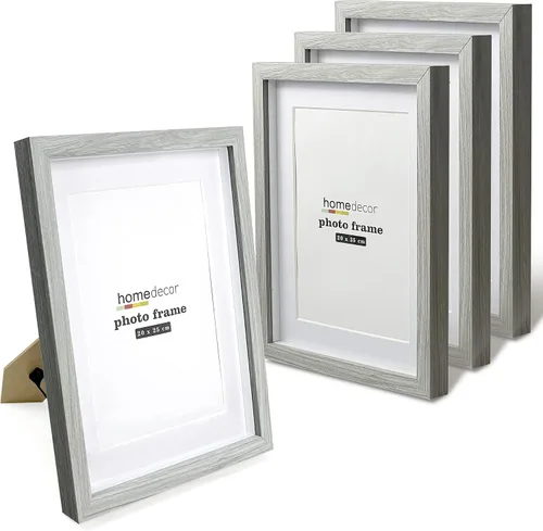Miniatura 10 de Marco Shadow Box, juego de 4 portarretratos para pared, marcos de fotos rústicos de madera de granja con vidrio templado para galería de pared
