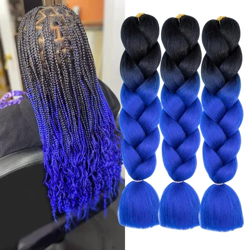Miniatura 32 de Beige (613#) 6 paquetes de cabello trenzado de 24 pulgadas, de fibra sintética, sin picazón, extensiones de cabello para trenzar jumbo, textura