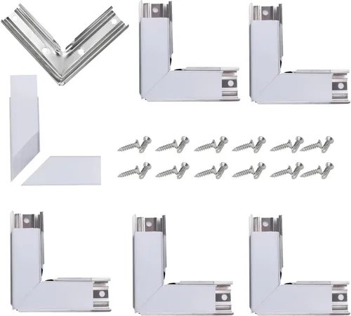 Muzata Kit de conectores de esquina de 6 pares de conectores en forma de L para canal LED Muzata U1SW en forma de U de aluminio LED difusor canal