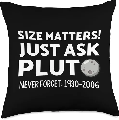 Miniatura 4 de Size Matters Just Ask Pluto Never Forget Pluto Almohada de 16 x 16 pulgadas, multicolor