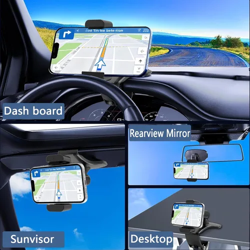 Miniatura 3 de Soporte universal de teléfono para tablero de instrumentos 360, fácil de ajustar, diseño de clip sin daño, soporte de teléfono para automóvil