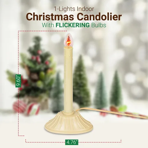 Miniatura 6 de Velas Candolier de Navidad para Ventana Tupkee – con Bombilla Parpadeante – Única para Interior - Vela Eléctrica Sin Llama para Ventana Candelabro 1