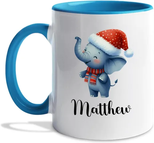 Miniatura 17 de Taza de café de Papá Noel con nombre personalizado – Taza de Papá Noel personalizada, 11 onzas y 15 onzas, bonita taza de cerámica blanca regalo