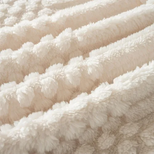 Miniatura 5 de Manta de Tiro Beige de 50 x 70 pulgadas, forro polar suave y esponjoso, bonita y estética, perfecta para sofá, sillón, silla, cama, sala de estar