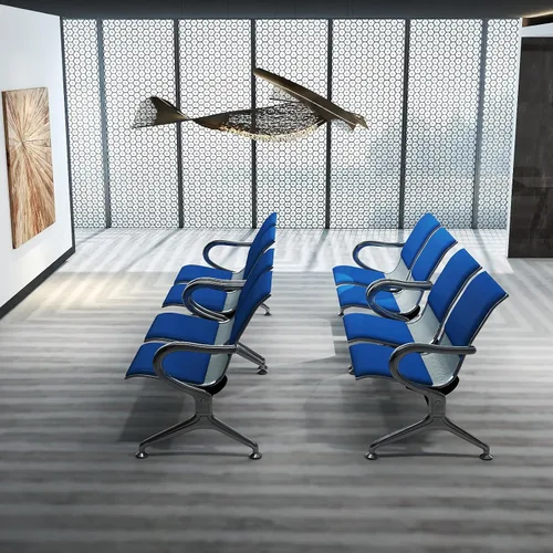 Miniatura 19 de Kinfant Silla de sala de espera de 2 asientos, sillas de recepción de invitados de oficina con respaldo ergonómico, banco de espera de aeropuerto