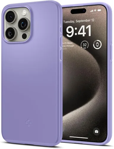 Spigen Funda delgada diseñada para iPhone 15 Pro Max (2023) [carcasa dura] [protección de grado militar] - morado iris