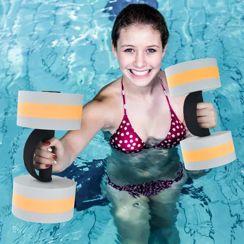 Miniatura 6 de Pesas de agua para ejercicio de piscina, 2 unidades, mancuernas de agua, aeróbicos, pesas de piscina, pesas acuáticas de resistencia ligera