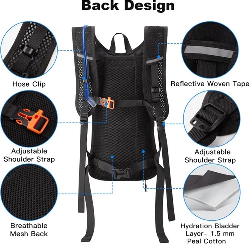 Miniatura 4 de JOYHILL Vejiga de hidratación de TPU, vejiga de agua de 1.5L 2L 3L para mochila de senderismo sin BPA a prueba de fugas paquete de hidratación