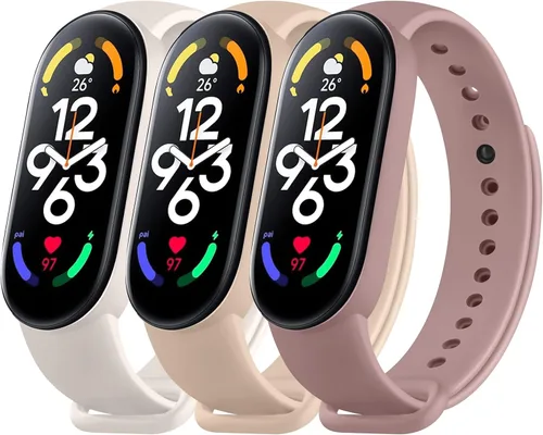 Miniatura 12 de Wanme Bandas compatibles con Xiaomi Mi Band 7 Correa de repuesto para mujeres y hombres, correa deportiva de silicona suave para Xiaomi Mi Band 7