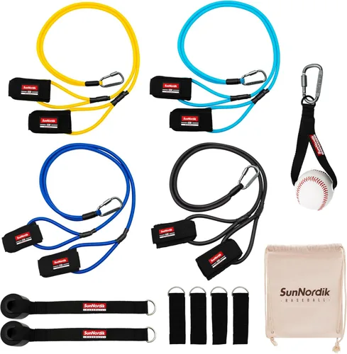 Miniatura 13 de SunNordik Bandas de resistencia para lanzadores, equipo de entrenamiento de béisbol y softbol para mejorar la fuerza del brazo y el entrenamiento