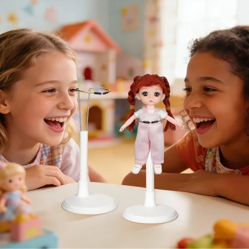 Miniatura 4 de Toddmomy Soportes de soporte para muñecas, paquete de 2 soportes de muñeca de PVC blanco, soportes de exhibición portátiles para figuras de acción