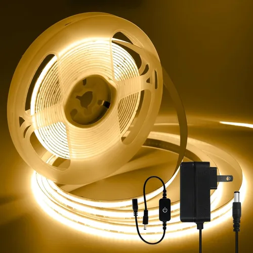 Miniatura 17 de iNextStation Tira de luz LED COB azul de 6.6 pies, tira LED COB de 5 V USB 640 LED con atenuador, CRI 93+, luces LED COB flexibles