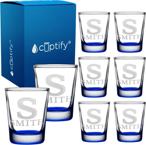 Miniatura 60 de Juego de 2 vasos de chupito personalizados para hombre, fondo azul, 2 onzas, grabados, regalo personalizado para cumpleaños, bodas, día del padre