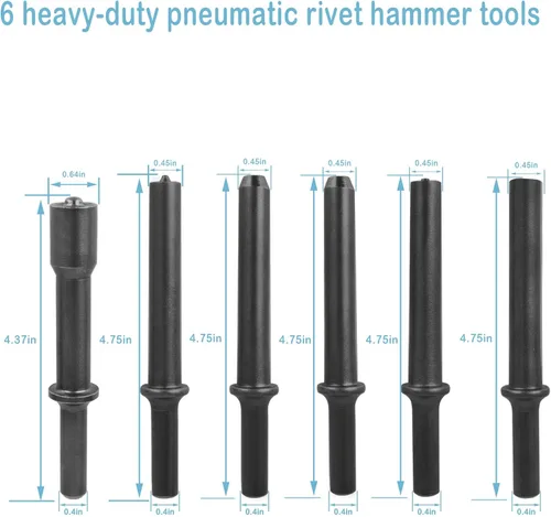 Miniatura 2 de Kit de herramientas de martillo de remache neumático de alta resistencia, herramienta profesional de alisado para metalurgia, reparación automotriz