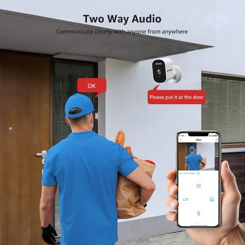 Miniatura 7 de BOAVISION Cámara de seguridad inalámbrica 2K para seguridad en el hogar al aire libre, detección de movimiento AI, visión nocturna a color, foco
