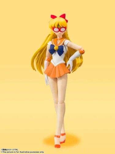 Miniatura 7 de S.H. Figuarts Sailor Moon Sailor Venus Animation Color Edition (versión de reventa), aprox. 5.5 pulgadas (5.512 in), PVC y ABS prepintada figura