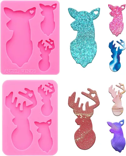 Miniatura 6 de Angel Wings Molde de silicona de resina súper brillante para mamá y bebé, molde de resina, llavero de resina epoxi, molde de resina epoxi, resina