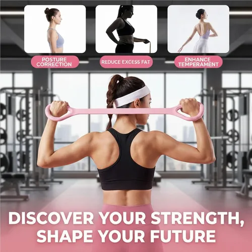 Miniatura 4 de Figura 8 bandas de ejercicio para mujeres y hombres, 3 bandas de resistencia, cuerda elástica de 8 palabras para entrenamiento, brazo, espalda