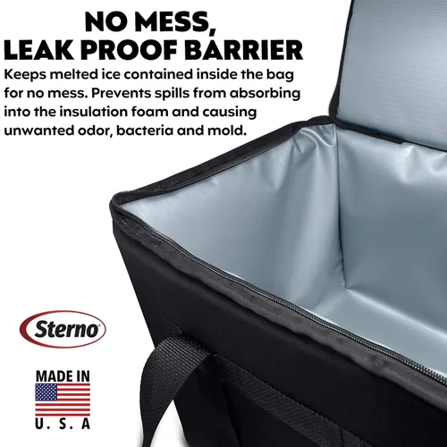 Miniatura 4 de Sterno Trunk Buddy Organizador aislado a prueba de fugas, bolsa de alimentos fríos y calientes para comestibles, bebidas y más, exterior de tela