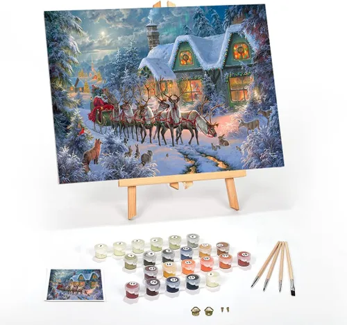 Miniatura 46 de Ledgebay Kit de Pintura por Números DIY para Adultos con Lienzo Enmarcado, de Principiante a Avanzado, los Kits Incluyen Juego de Pintura Acrílica