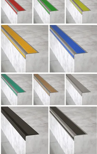 Miniatura 5 de LeongLzt Protector de borde de escalera de 72 pulgadas, protector de borde de escalera con forma de vinilo, moldeado de nariz de goma autoadhesivo
