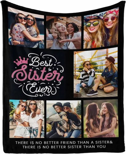 Miniatura 22 de InterestPrint Manta de forro polar suave con memoria personalizada para mejor amiga, personalizada con imágenes y texto para la graduación de tu