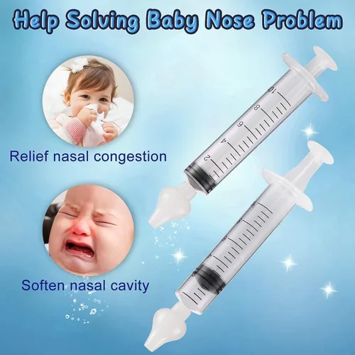 Miniatura 6 de Jeringa nasal para bebé, 4 unidades, aspirador nasal seguro para bebé, jeringa Qucik, herramienta de enjuague para bebé/bebé/niño (azul)