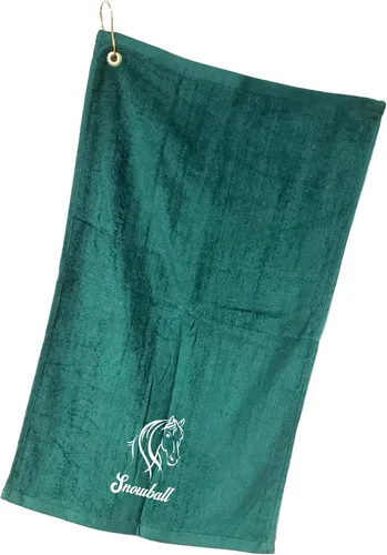 Miniatura 15 de SONA G DESIGNS Toalla de mano bordada de caballo de algodón con clip - se puede personalizar (Aqua)