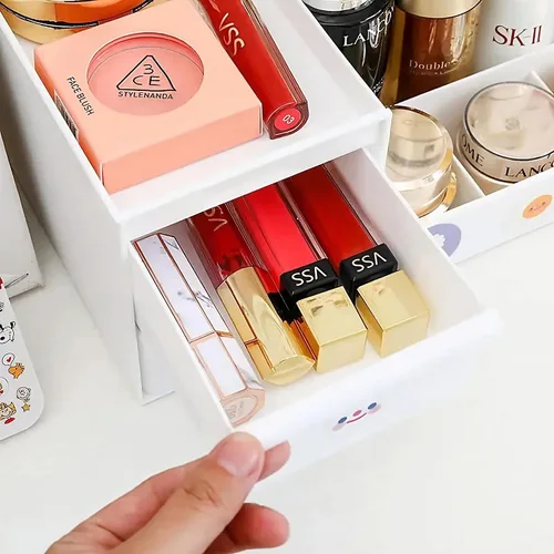 Miniatura 6 de Organizadores de maquillaje y cuidado de la piel azules y almacenamiento para tocador, encimera, tocador de baño, cajones, estantes, pinceles