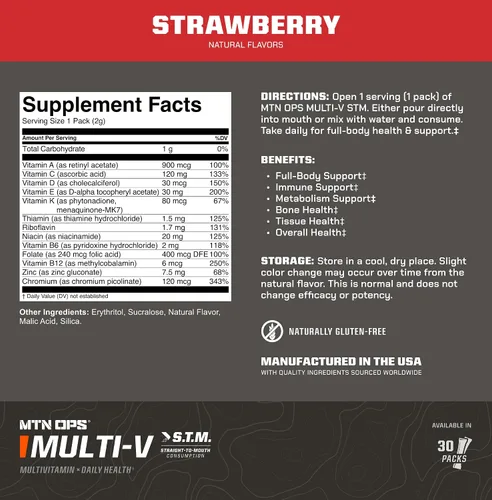 Miniatura 9 de MTN OPS Multi-V, multivitamínico diario para mujeres y hombres con apoyo inmunológico, seguro para niños, paquetes STM sin gluten, variedad