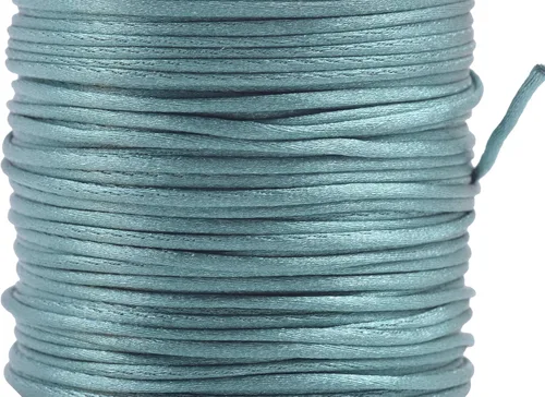 Miniatura 109 de KONMAY 80 Yardas 1.0mm Cordón Rattail de Nylon Satén Seda Trim Hilo para Cuentas para Nudos Chinos, Kumihimo, Trabajo con Cuentas, Macramé, 2-Azul