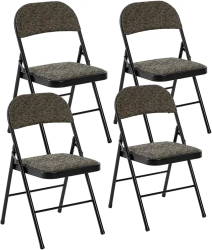 Miniatura 10 de Juego de 2 sillas plegables acolchadas de acrílico apilables portátiles con cojín para actividades al aire libre, reuniones en interiores, salas