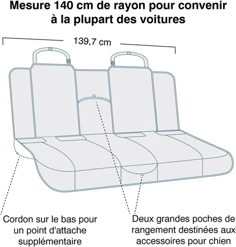 Miniatura 2 de Kurgo Funda de asiento para perro Fundas de asiento de banco de automóvil para mascotas Protector de funda de asiento trasero para perros