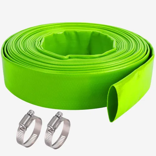 Miniatura 12 de Manguera de retrolavado de piscina de 1-1/2 pulgadas x 50 pies, manguera de descarga de agua plana de PVC reforzado de alta resistencia negra
