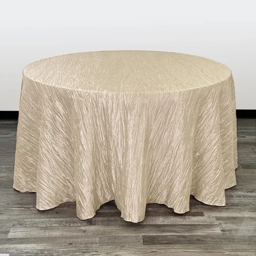 Miniatura 24 de Your Chair Covers - Mantel redondo de tafetán arrugado de 132 pulgadas - Mantel de comedor color champán, brillante aplastado para bodas, fiestas