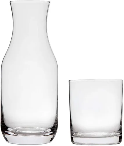 Miniatura 2 de Lily's Home Jarra de agua de noche para mesita de noche con vaso de cristal, uso en dormitorio, baño o cocina, usar la taza como tapa, 16 onzas