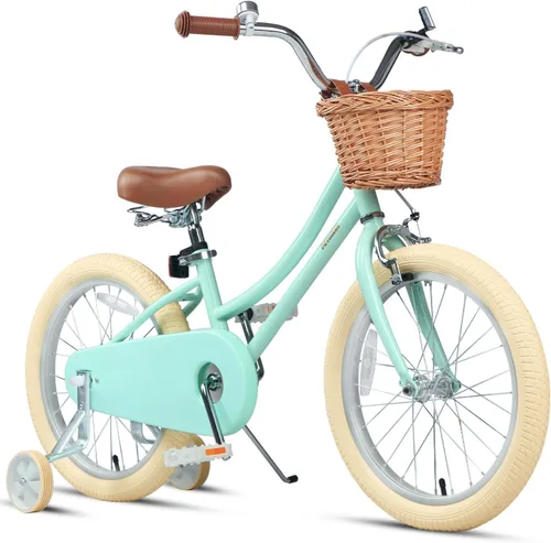 Miniatura 22 de Petimini Vintage Kids Bike for Girls, 12–20 Inch Classic Bicycle with Wicker Basket & Bell, High Tensile Steel Frame, Training Wheels (12–18”), 85%
