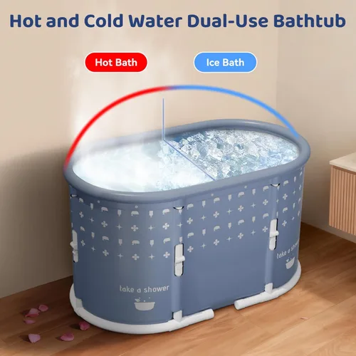 Miniatura 8 de Bañera portátil, bañera plegable sin instalación, bañeras de ducha independientes con cojín, bañera de hidromasaje plegable, bañera de agua caliente