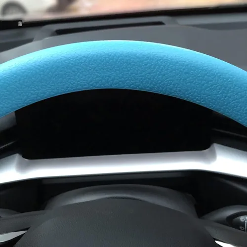 Funda azul para volante de automóvil: universal RPKEY de 13.5 a 15 pulgadas, funda de silicona compatible con la mayoría de los modelos de