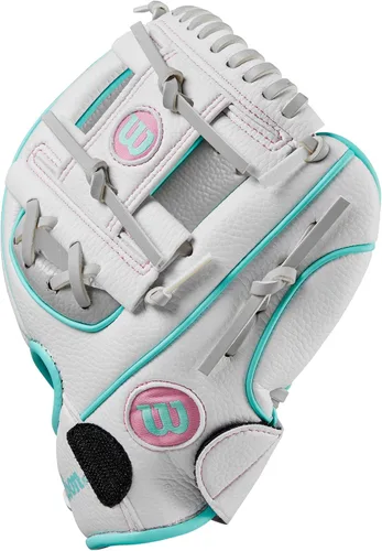 Miniatura 4 de Wilson A200 - Guantes de béisbol para jóvenes Plata/blanco/verde azulado