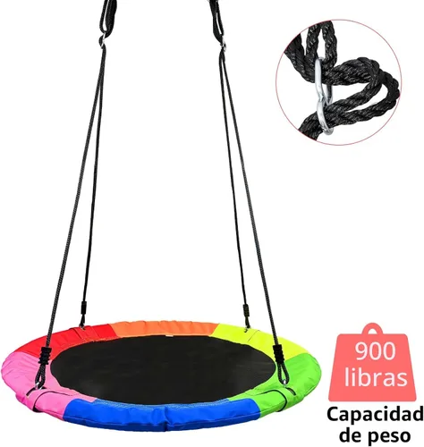 Miniatura 3 de Columpio de árbol, platillo volador de 40 pulgadas para niños, 900D Oxford impermeable, capacidad de peso de 900 libras, con correas ajustables