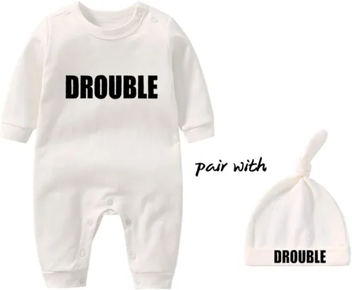 Miniatura 17 de YSCULBUTOL Conjunto de mameluco para bebé gemelos, divertido doble problema, lindo mameluco para niña, mono gemelo, conjunto de sombrero