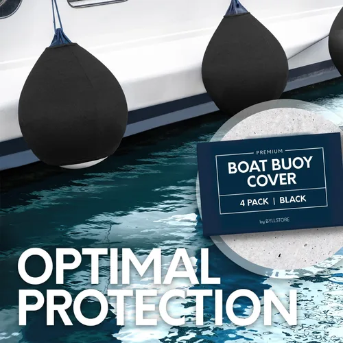 Miniatura 7 de Cubiertas para boya de barco Paquete de 1, 2 y 4 Negro Diámetro x Longitud: 15 ″ x 19 ″ & 17.5 ″ x 21 ″ Poliéster