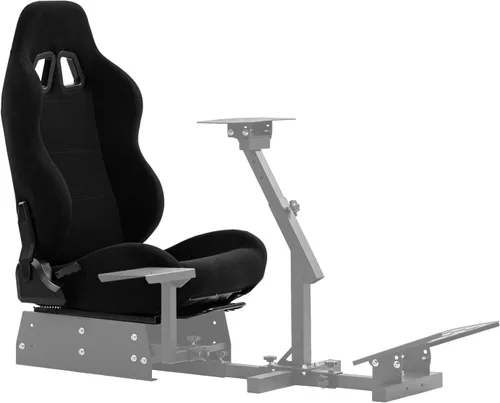Miniatura 8 de Minneer Asiento de carreras de doble bloqueo deslizante de carga de 300 libras, ángulo ajustable, cómodo, ergonómico, asiento grande y alto, silla