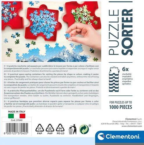 Miniatura 3 de Clementoni - Clasificador de rompecabezas: 6 bandejas para una fácil clasificación de rompecabezas de hasta 1000 piezas (más de 10 meses)