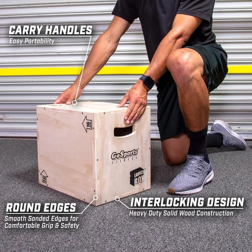 Miniatura 4 de GoSports Fitness Caja de salto pliométrica 3 en 1 - Pequeña, estándar o XL - Caja de lanzamiento para ejercicios de todos los niveles de habilidad
