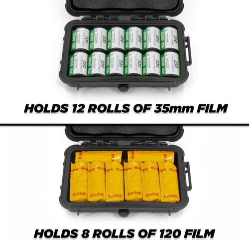 Miniatura 3 de CASEMATIX Estuche rígido de película de 1.378 in – 7" resistente al agua y a la luz soporte para hasta 0.472 x 1.378 in o 8 x 120 rollos