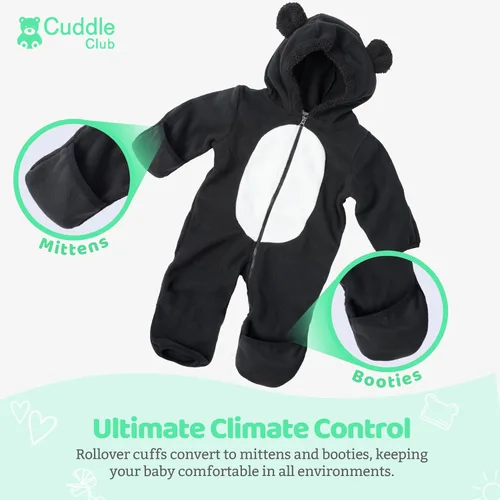 Miniatura 109 de Enterizo de vellón para bebé, rómper de una sola pieza con capucha para niños, ropa para exteriores, chaqueta infantil